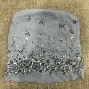 Vintage Forever 21 blue lace up corset top